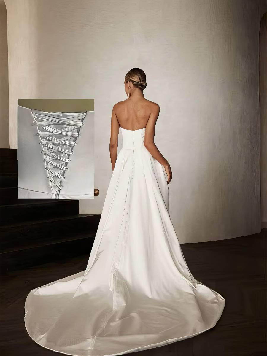 Robe De Mariée Sirène Blanche Bustier Drapé Robe De Mariée Sirène Blanche Bustier Drapé image 3