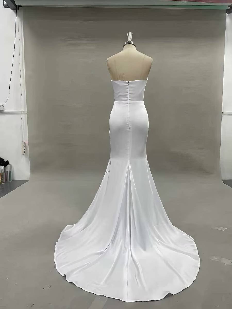 Robe De Mariée Sirène Blanche Bustier Drapé Robe De Mariée Sirène Blanche Bustier Drapé image 4
