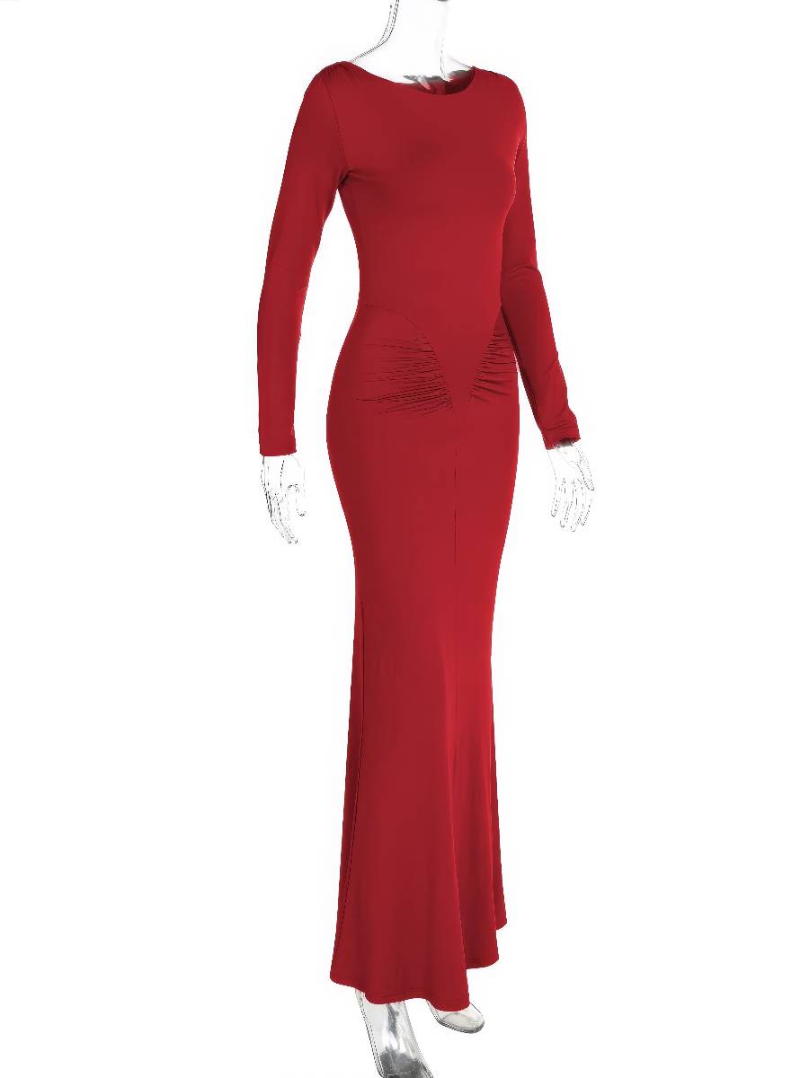 Robe Sirène Manches Longues Découpes Latérales Drapé Taille Robe Sirène Manches Longues Découpes Latérales Drapé Taille image 13