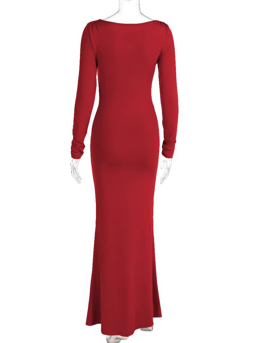 Robe Sirène Manches Longues Découpes Latérales Drapé Taille Robe Sirène Manches Longues Découpes Latérales Drapé Taille image 14