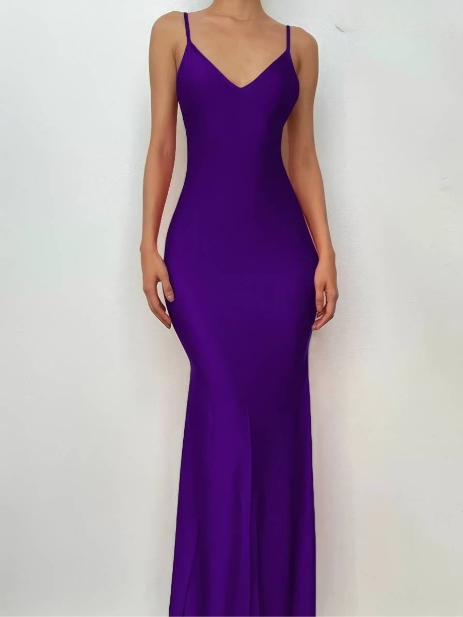 Robe Sirène Satin Dos Nu Décolleté V Robe Sirène Satin Dos Nu Décolleté V image 14