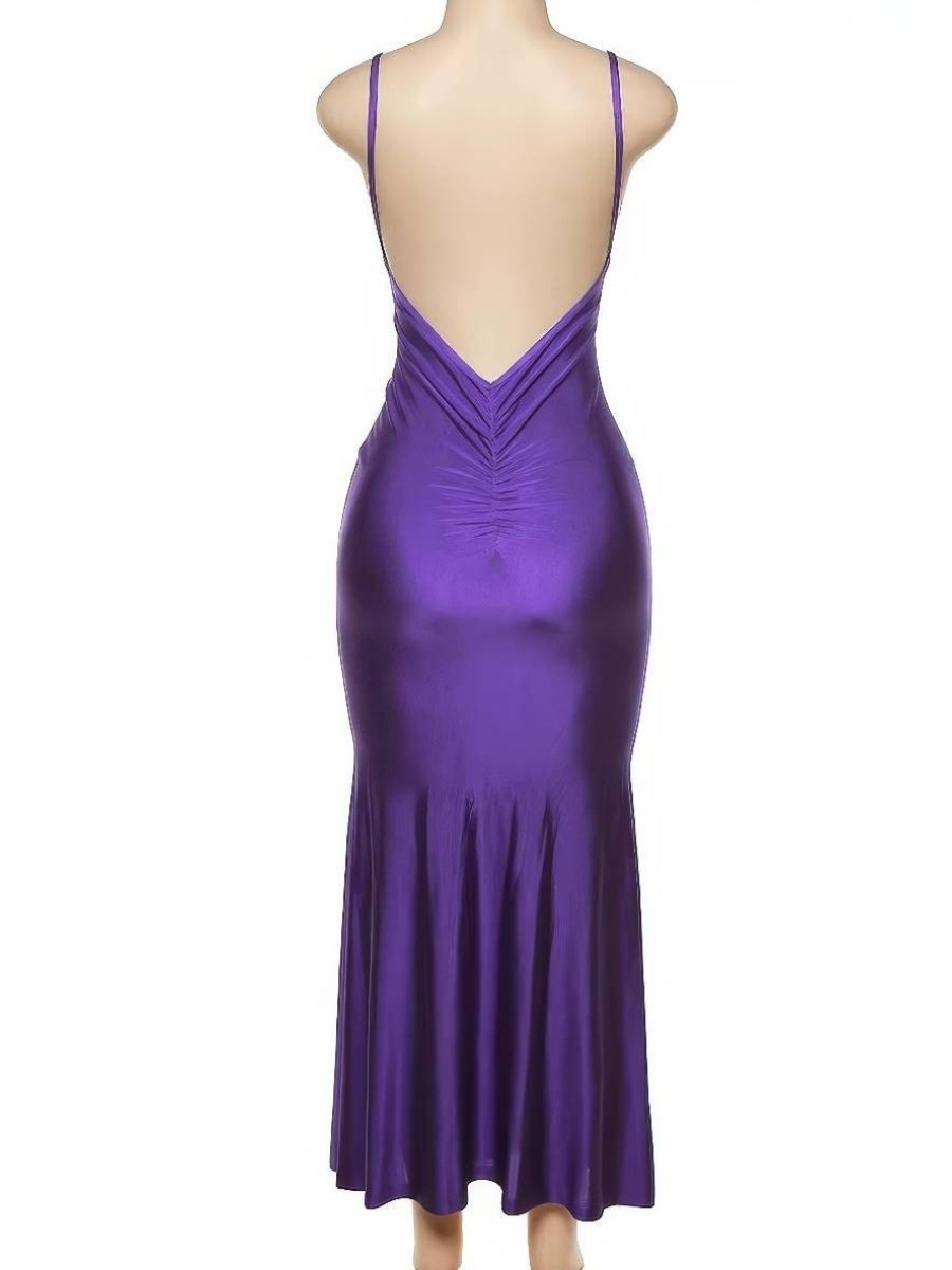 Robe Sirène Satin Dos Nu Décolleté V Robe Sirène Satin Dos Nu Décolleté V image 16