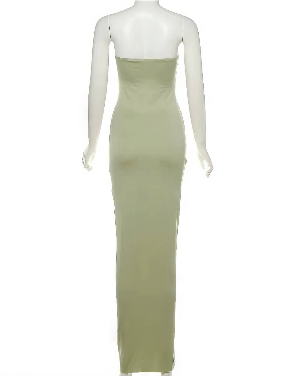 Robe Sirène Verte Bustier Drapé Froncée Latérale Robe Sirène Verte Bustier Drapé Froncée Latérale image 5